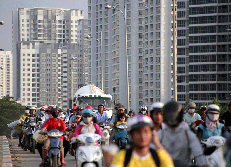 Cao ốc bóp nghẹt giao thông ở TP. Hồ Chí Minh