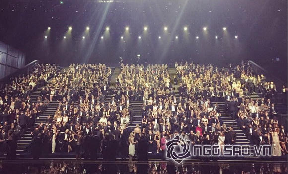 Ngọc Trinh mặc thanh lịch, 'đọ sắc' cùng dàn thiên thần Victoria's Secret victoria secret 2014, victoria secret fashion show 2014, ngoc trinh, thien than victoria secret, nu hoang noi y