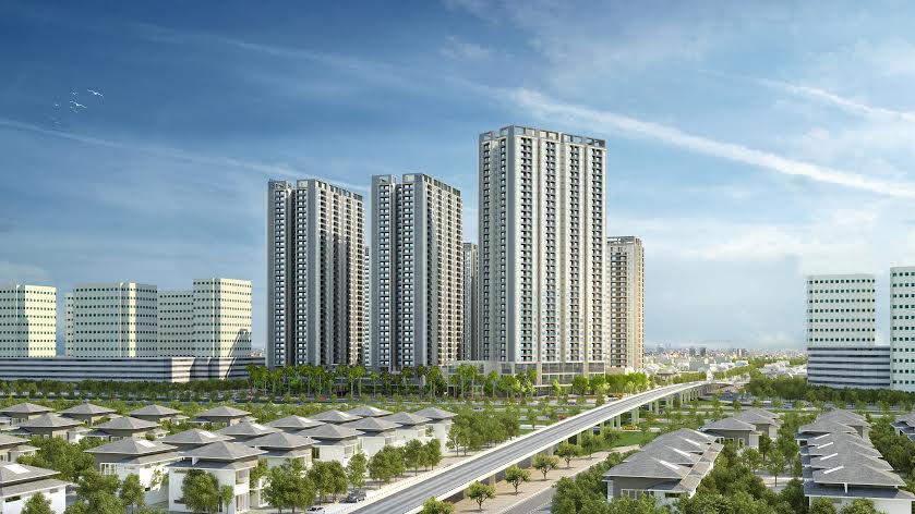 Cất nóc Tòa nhà T2 dự án Thăng Long Victory