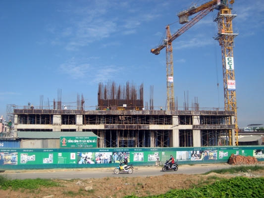 
Dự án Khu dân cư của BCI đang được thi công phần cao tầng.
