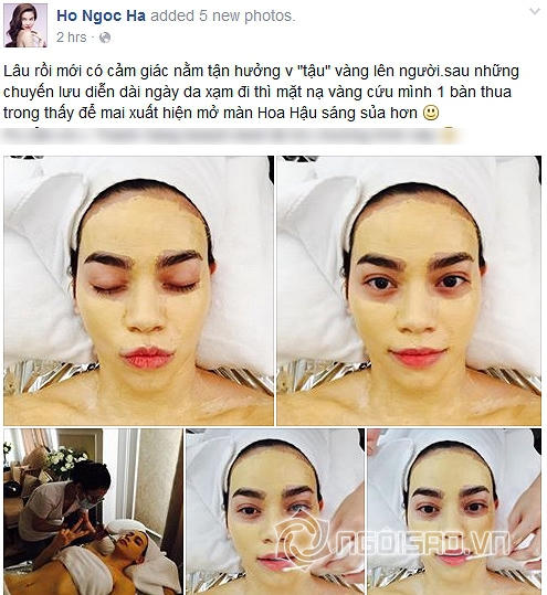 Hồ Ngọc Hà khoe đắp mặt nạ vàng xa xỉ Hồ Ngọc Hà khoe đắp mặt nạ vàng xa xỉ