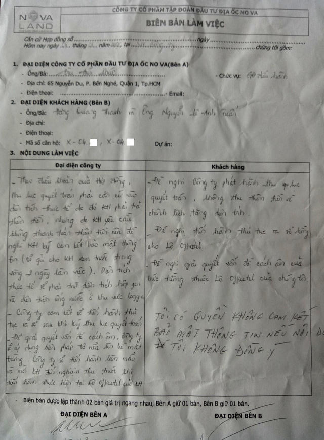 Thêm nhiều khách hàng tố Novaland không chỉ "ăn gian" diện tích mà chất lượng cũng có vấn đề