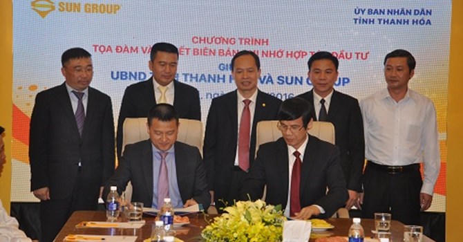 Lễ ký kết biên bản ghi nhớ hợp tác đầu tư giữa UBND tỉnh Thanh Hóa và Sun Group.