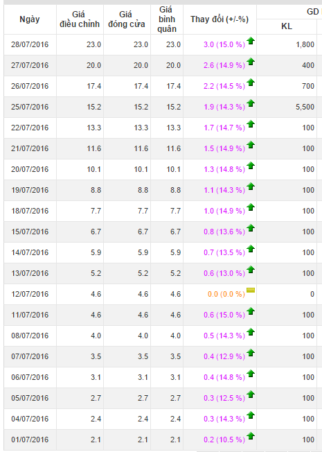 Chỉ sau 1 tháng, cổ phiếu này đã tăng giá gấp 15 lần