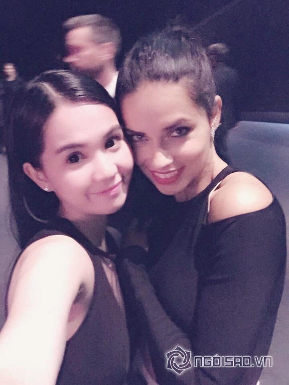 Ngọc Trinh mặc thanh lịch, 'đọ sắc' cùng dàn thiên thần Victoria's Secret victoria secret 2014, victoria secret fashion show 2014, ngoc trinh, thien than victoria secret, nu hoang noi y