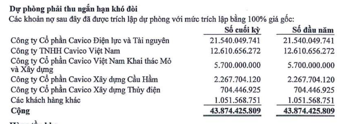 Nguồn: BCTC Hợp nhất soát xét 6 tháng đầu năm 2025 của CMH Group.
