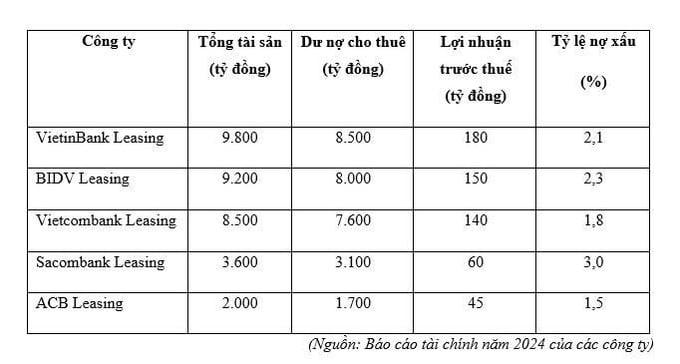Hoạt động cho thuê tài chính tại các công ty cho thuê tài chính trực thuộc ngân hàng thương mại tại Việt Nam