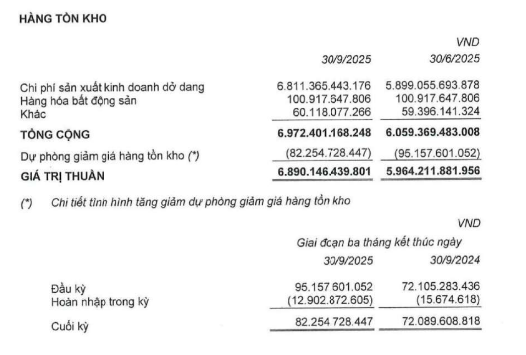 Hàng tồn kho của CTD.
