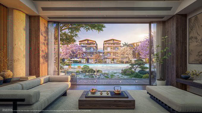 Biệt thự The Komorebi được thiết kế với nhiều khoảng mở, kết nối chặt chẽ cùng thiên nhiên