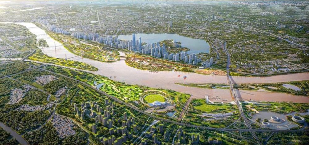 Phối cảnh các công viên sinh thái thuộc dự án Trục đại lộ cảnh quan sông Hồng..