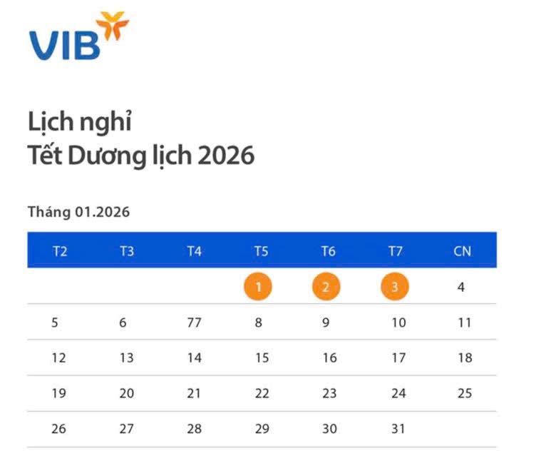 Lịch nghỉ Tết Dương lịch 2026 của chứng khoán, ngân hàng - ảnh 10