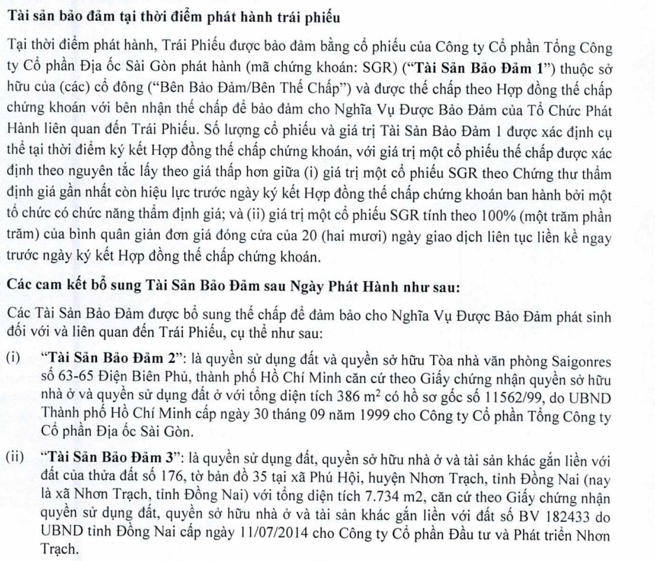 SGR mang nhiều bất động sản ra để thế chấp nhằm huy động 100 tỷ đồng trái phiếu.