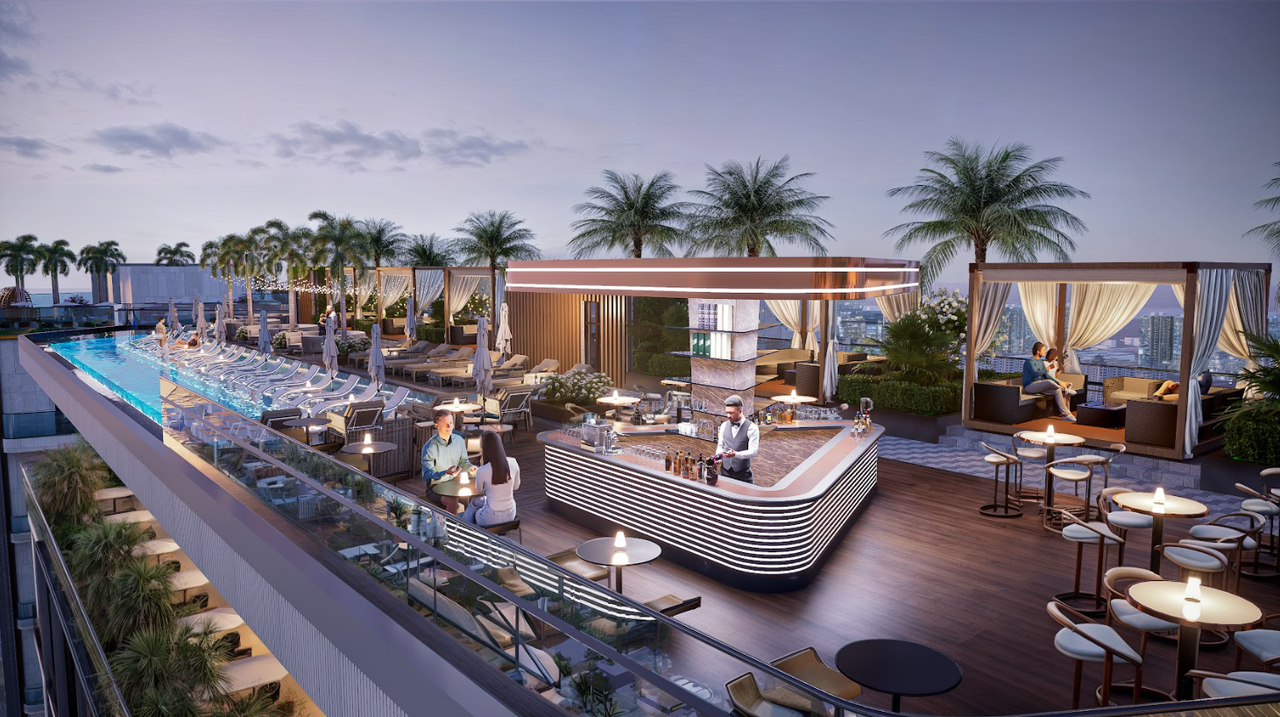 Phối cảnh không gian Sky bar tại dự án (Ảnh: NOBEX)