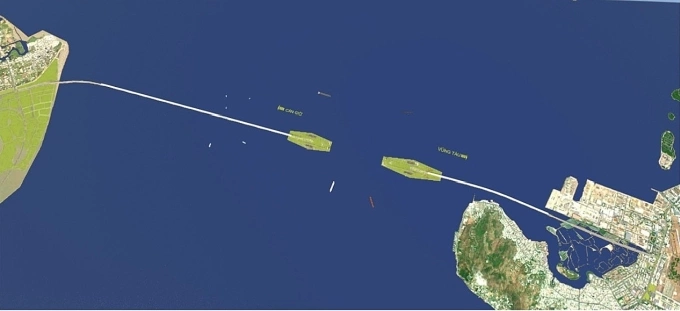 Phương án thiết kế đường vượt biển Cần Giờ - Vũng Tàu với phần hầm ngầm tương tự hầm Thủ Thiêm. Ảnh: Sở Xây dựng TP HCM