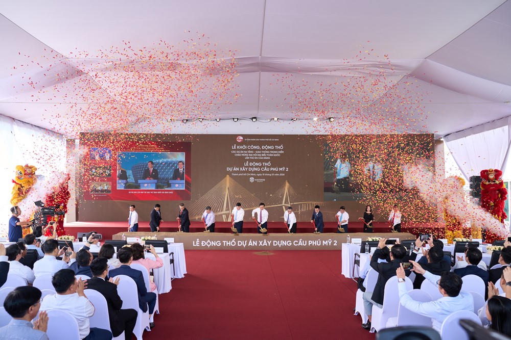 Chính thức động thổ 2 dự án hạ tầng giao thông trọng điểm: Cần Phú Mỹ 2 và Cầu Cầu Giờ