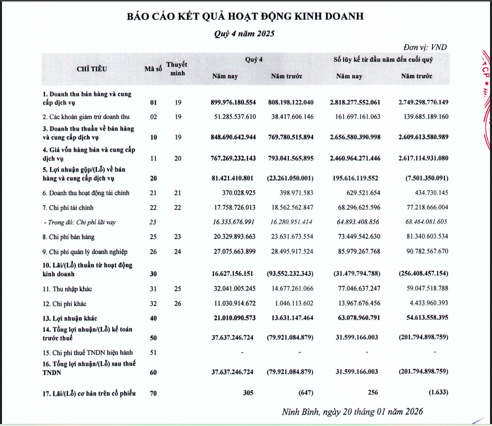 Một số chỉ tiêu tài chính của BTS.