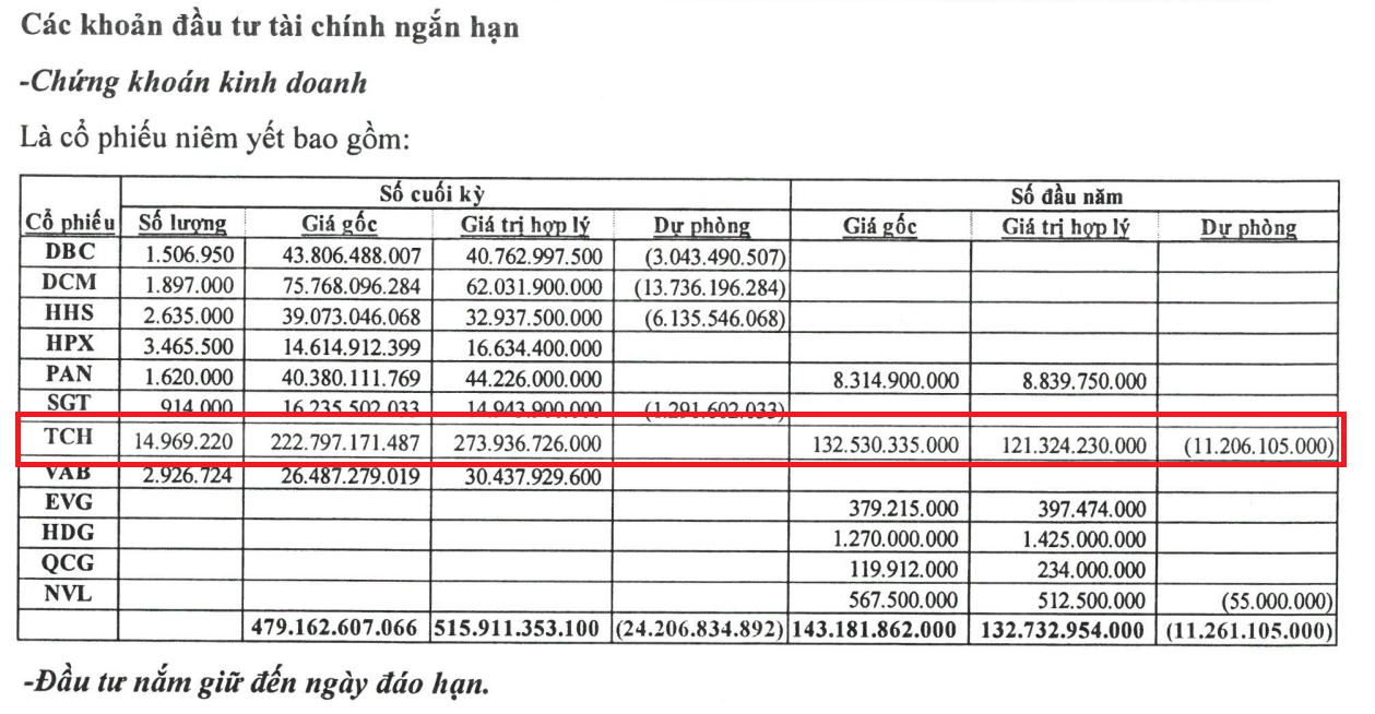 NTL đang lãi khoảng 50 tỷ đồng từ khoản đầu tư vào cổ phiếu TCH.