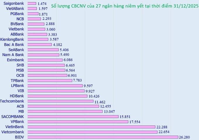 240.571 CBCNV ngành ngân hàng nhận thu nhập 509 triệu đồng/năm