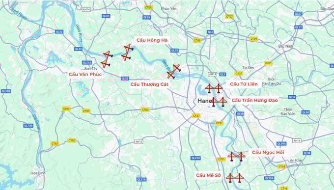 Hà Nội yêu cầu hoàn thành giải phóng mặt bằng 7 cây cầu qua sông Hồng trước 31/3