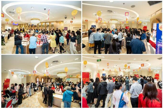 Ngày vía Thần Tài: Phố vàng Hà Nội nhộn nhịp dòng người chờ mua lộc đầu năm