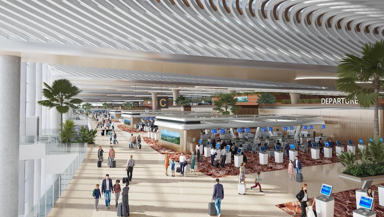 Khu vực làm thủ tục tự động hiện đại giúp giảm tải áp lực vận hành nhà ga và tối ưu trải nghiệm hành khách. Ảnh: HOK