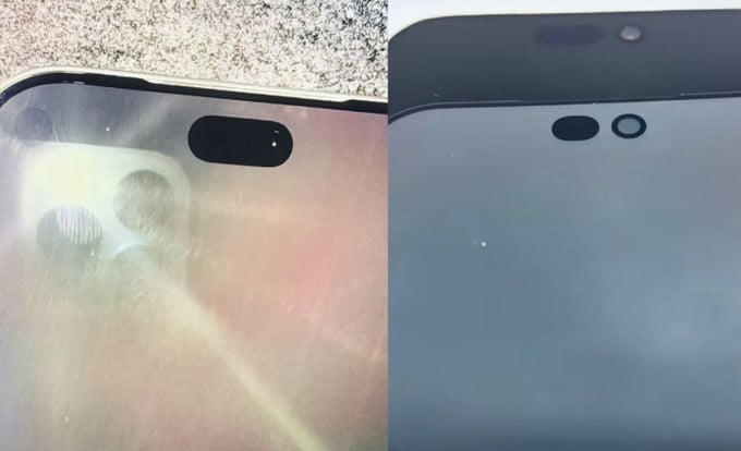 Những hình ảnh được cho là Dynamic Island nhỏ hơn. Nguồn ảnh: Early Apple Leaks/Ice Universe