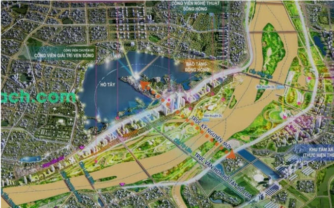 Hà Nội đẩy nhanh tiến độ dự án Trục Đại lộ cảnh quan sông Hồng.