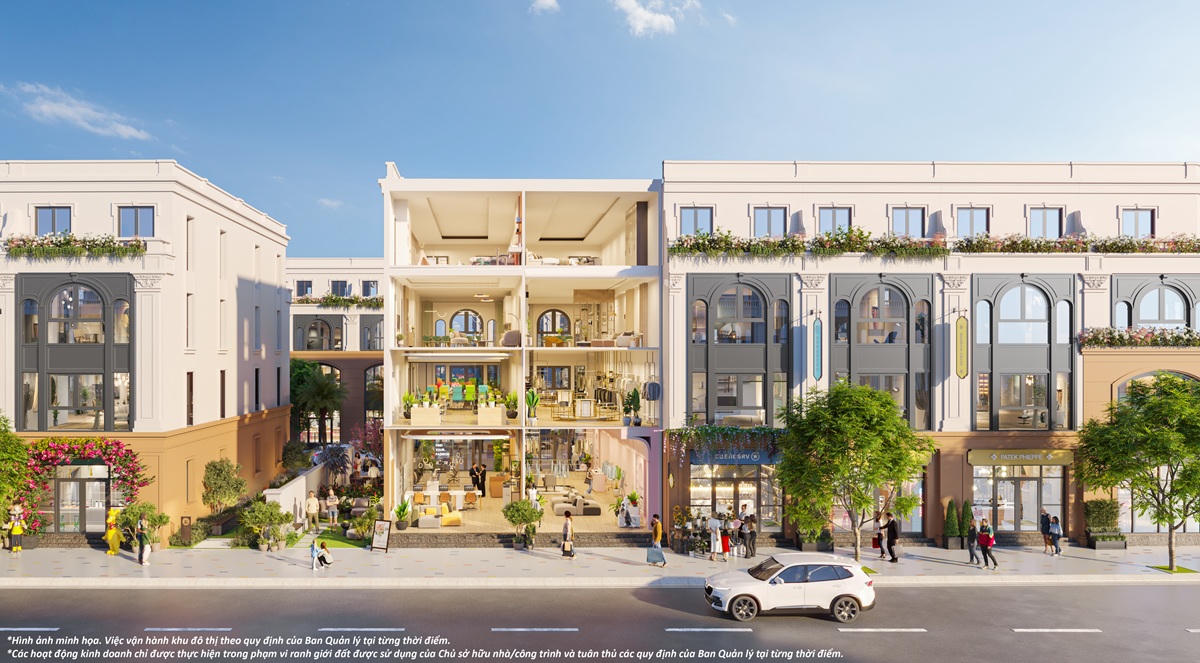 Liền kề Vinhomes Golden City thiết kế 4 tầng, diện tích sử dụng lên tới hơn 200m2, khai thác đa công năng