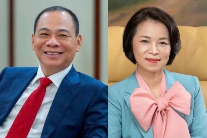 Tỷ phú Phạm Nhật Vượng và bà Phạm Thu Hương (vợ ông Phạm Nhật Vượng).