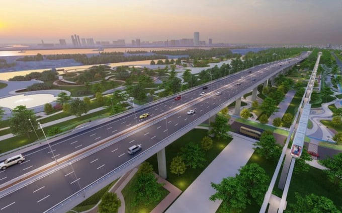 Phối cảnh dự án Trục đại lộ cảnh quan sông Hồng, một trong những dự án lớn của TP Hà Nội.