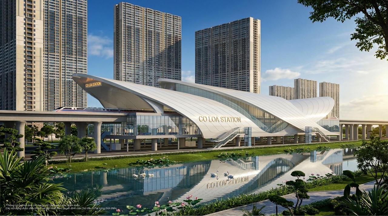 Ga Cổ Loa nằm kế bên Vincom Collection Bazaar