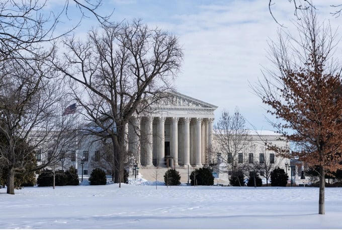 Tòa án Tối cao Mỹ đã bác bỏ các mức thuế quan do Tổng thống Donald Trump áp đặt. Ảnh: NYT.