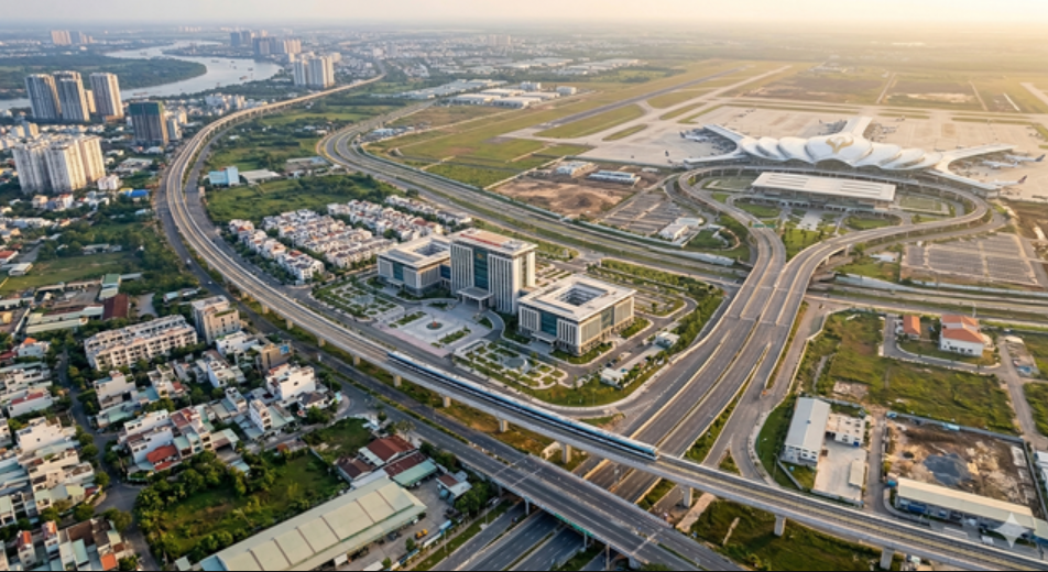 Dự án kéo dài tuyến Metro Bến Thành - Suối Tiên đến Trung tâm hành chính tỉnh và Cảng hàng không quốc tế Long Thành. Ảnh minh họa AI