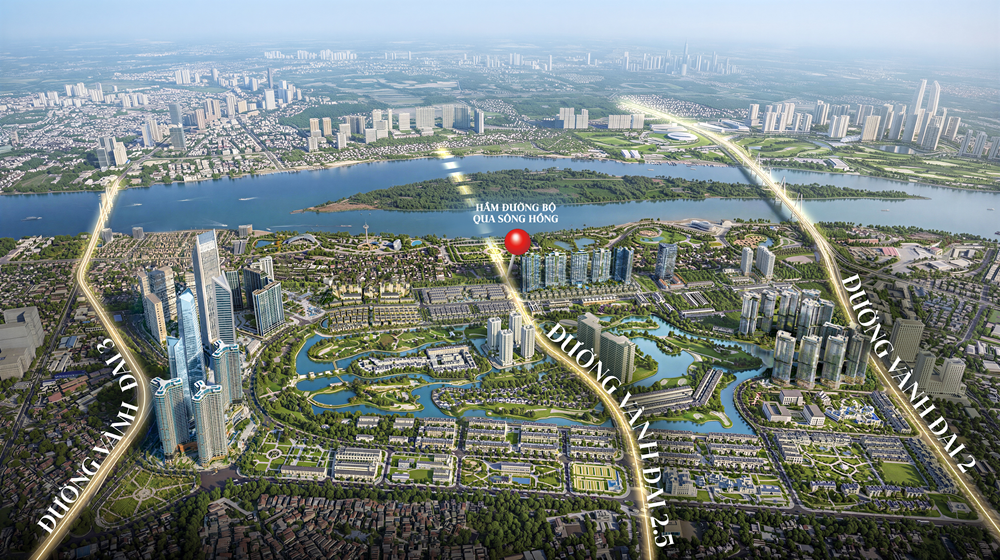 Ảnh phối cảnh vị trí các tuyến đường tại KĐT Ciputra (Ảnh: CĐT) Ảnh thực tế dự án (Ảnh: GrandM)