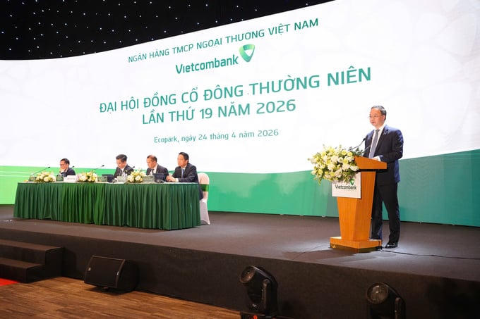 Ngày 24/4/2026, Ngân hàng TMCP Ngoại thương Việt Nam (Vietcombank) tổ chức Đại hội đồng cổ đông thường niên tại Trường Đào tạo và Phát triển nguồn nhân lực VCB (khu đô thị Ecopark, xã Phụng Công, tỉnh Hưng Yên). Nguồn: Vietcombank.