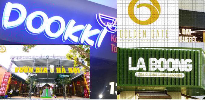 Loạt thương hiệu lớn như Golden Gate, Dookki, Laboong, Vườn bia...bị xử phạt.