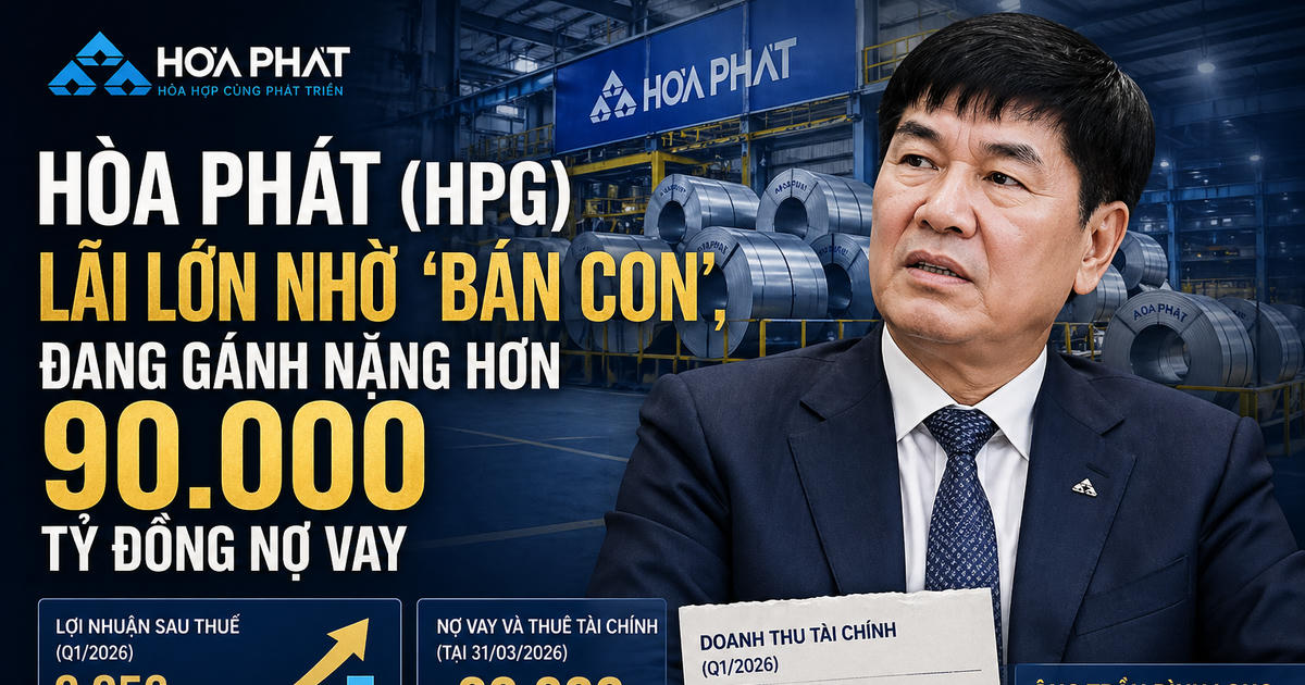 Hòa Phát (HPG) lãi 9.056 tỷ quý I/2026, nợ vay gần 90.600 tỷ