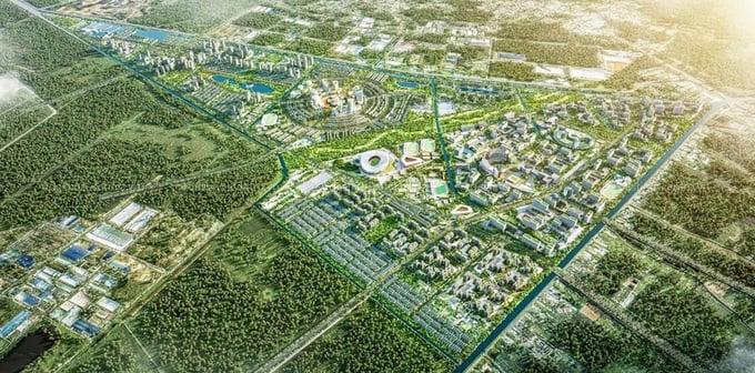 Phối cảnh dự án khu đô thị Đại học Quốc tế.