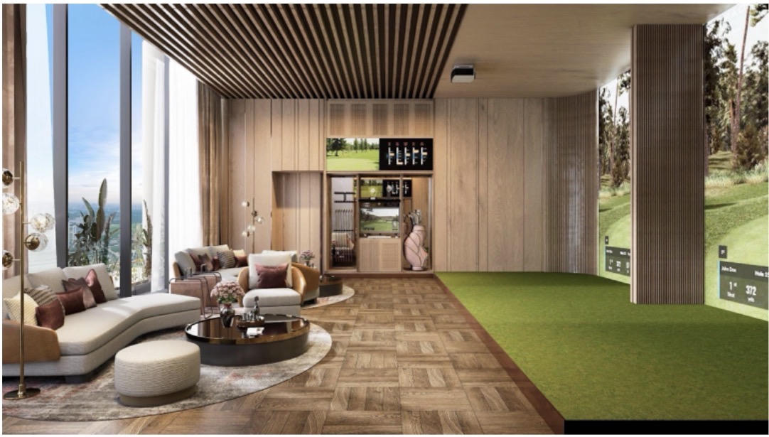Phối cảnh không gian phòng golf 3D tại dự án (Ảnh: CĐT)