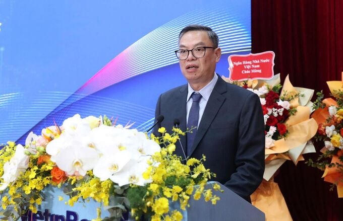 Ông Trần Minh Bình, Chủ tịch HĐQT VietinBank phát biểu nhận nhiệm vụ Chủ tịch Hội đồng VNBA nhiệm kỳ VIII