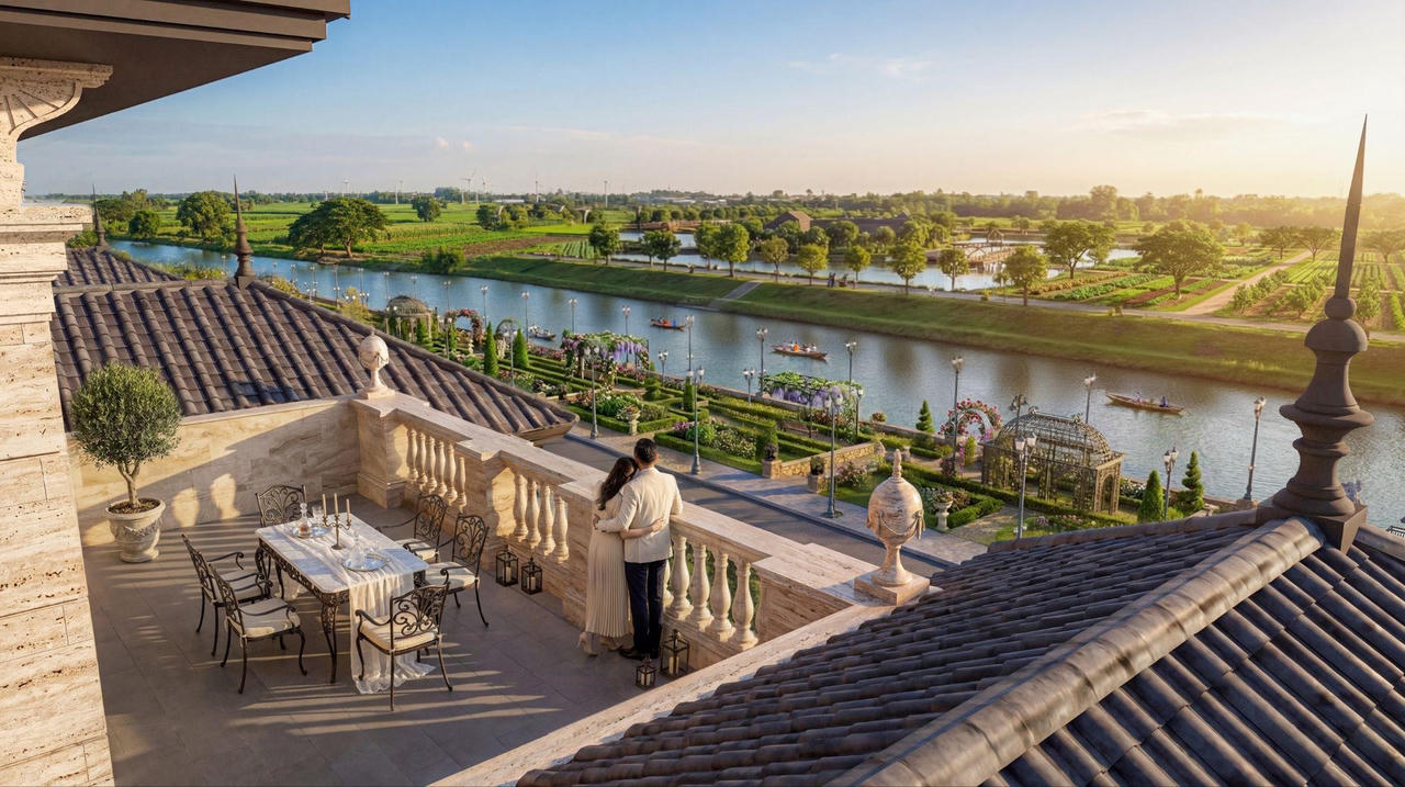 Tầm view khoáng đạt từ một dinh thự tại dự án