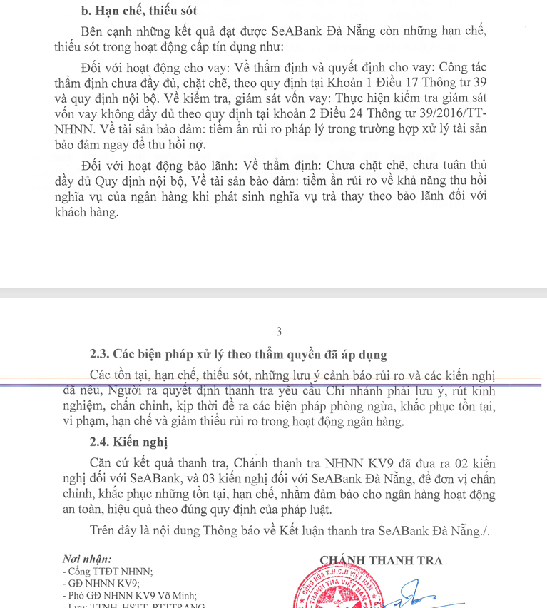 “Biến động” tại SeABank nhà Madame Nga: Lợi nhuận “bốc hơi” 68%, nhiều chi nhánh bị thanh tra đột xuất, bộc lộ nhiều tồn tại, hạn chế