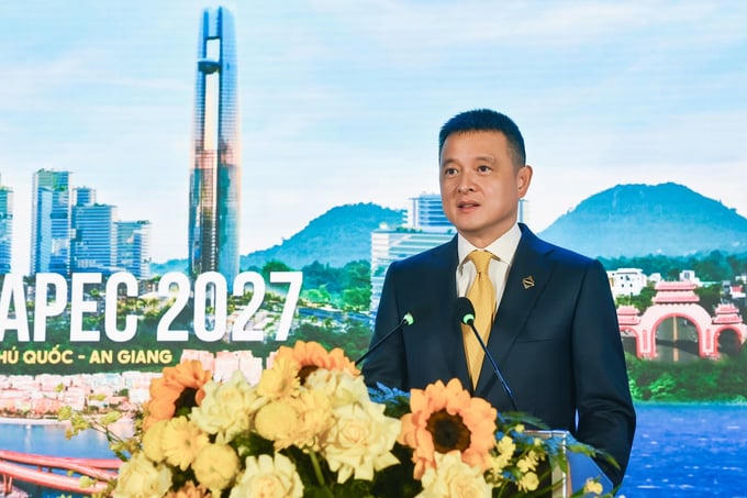 Ông Đặng Minh Trường- Chủ tịch HĐQT Tập đoàn Sun Group phát biểu tại hội nghị. Ảnh: Ánh Dương.