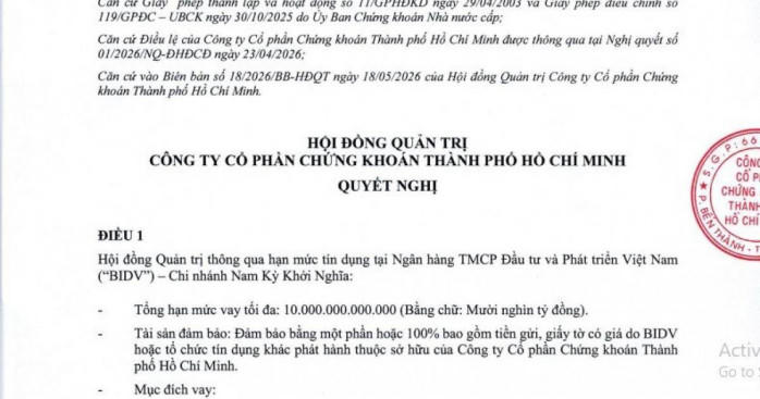 Chứng khoán HSC muốn vay BIDV lên tới 10.000 tỷ đồng