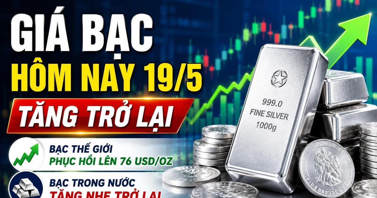 Giá bạc hôm nay 19/5: Tăng trở lại sau chuỗi giảm sâu