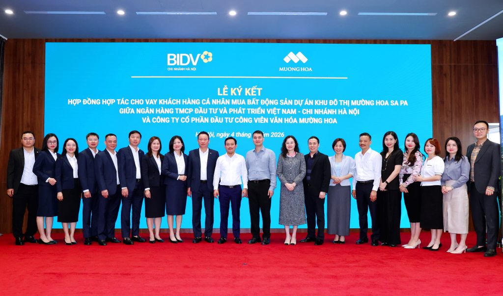 BIDV Chi nhánh Hà Nội và Công ty CP Đầu tư Công viên Văn hóa Mường Hoa (Đơn vị thành viên của Tập đoàn Alphanam) tổ chức Lễ ký kết Hợp đồng hợp tác (Nguồn:&nbsp;Alphanam)