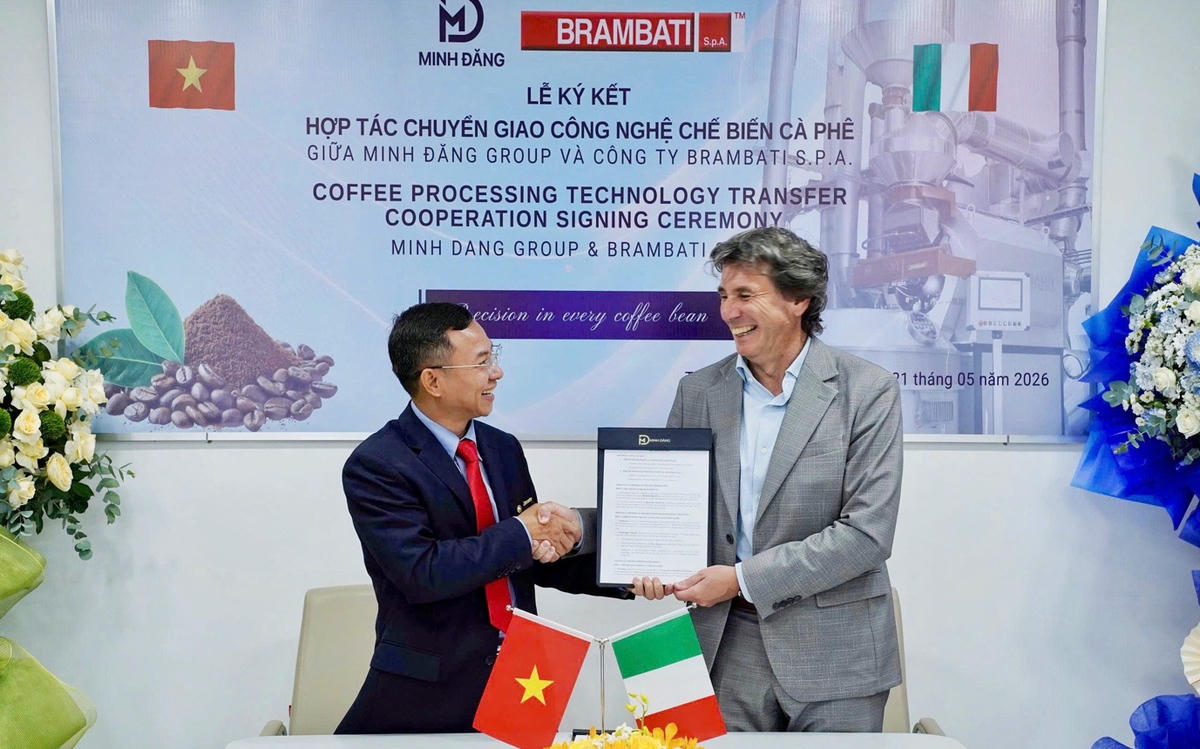 Minh Đăng Group đầu tư công nghệ chế biến cà phê Italy hơn 3,5 triệu EUR