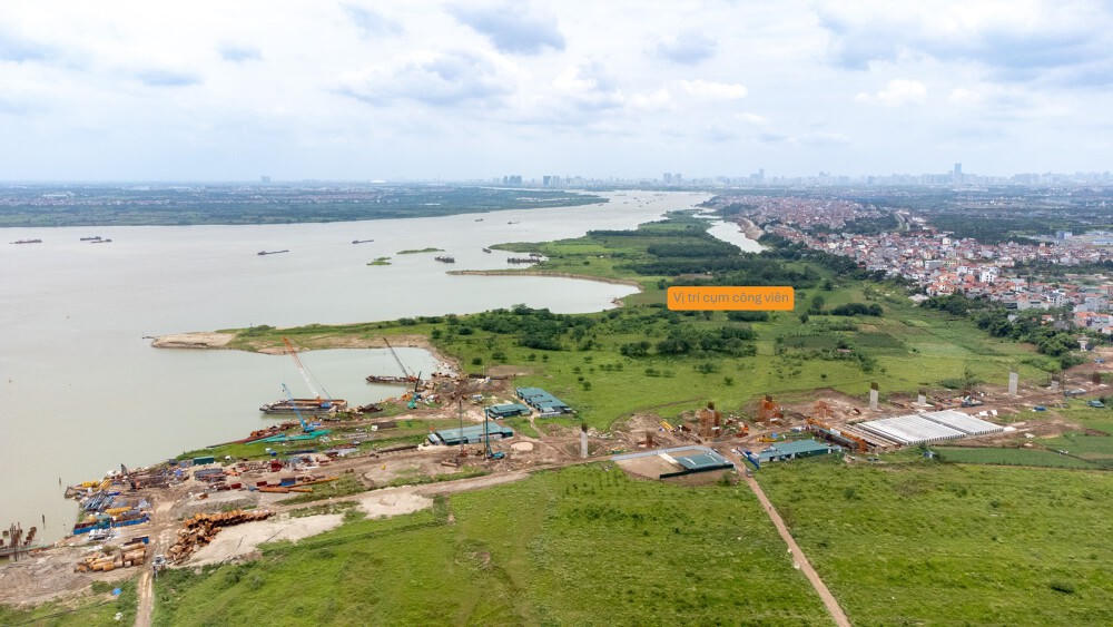 Bãi sông Hồng được quy hoạch cụm công viên 7.200 tỷ, 166ha thuộc Trục sông Hồng nằm ở đâu?