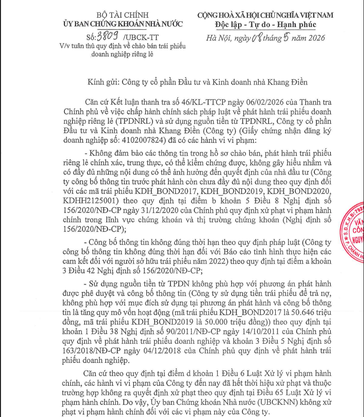 Dòng tiền âm nặng, tồn kho cũng “phình to”, Nhà Khang Điền (KDH) vẫn được giao thêm nhiều dự án tại TP Hồ Chí Minh?