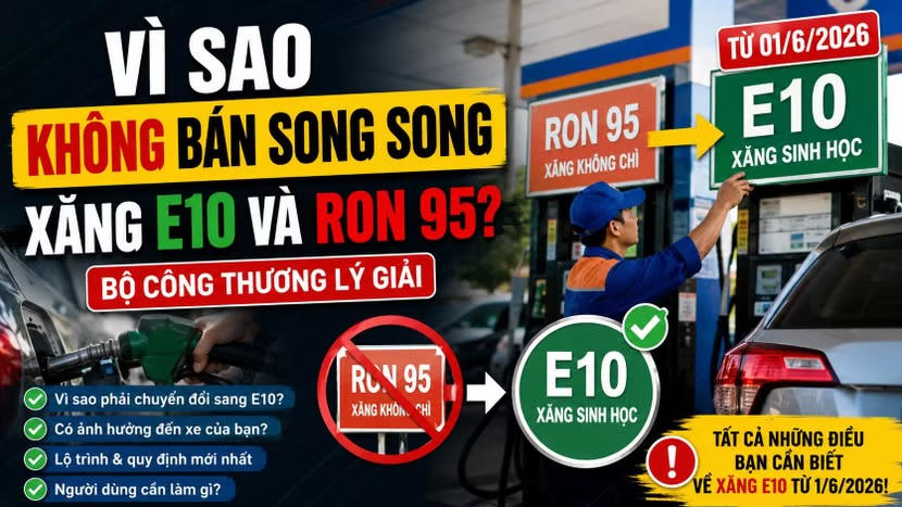 Vì sao không bán song song xăng E10 và RON 95?